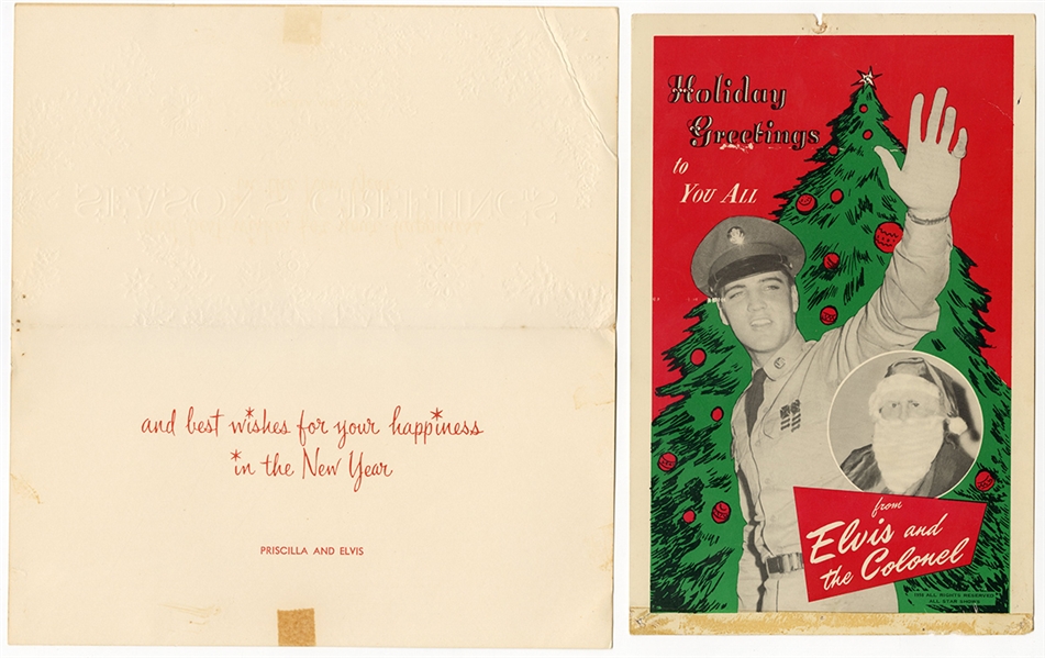 Two Elvis Presley Christmas Cards From the 1960s