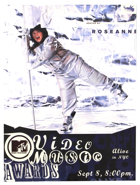 MTV Video Music Awards Original Promotional Poster Featuring Host Roseanne Barr