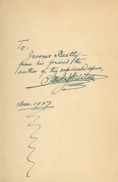 Frank J. Wilstach 1927 Signed & Inscribed "Wild Bill Hickok" Book