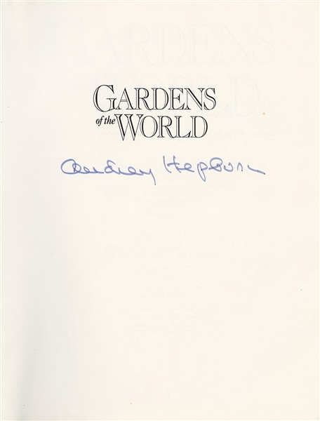 Audrey Hepburn Signed “Gardens of the World” Book