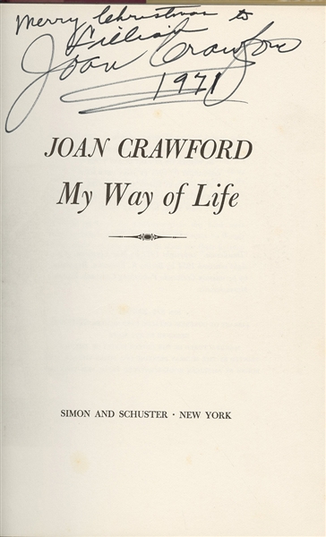 Joan Crawford Signed Book “MY Way of Life”