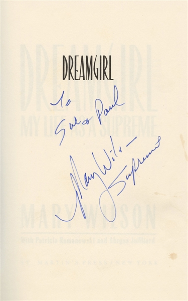 Mary Wilson Signed “Dreamgirl” (My Life as a Supreme) Book