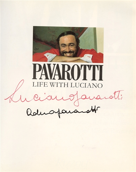 Luciano Pavarotti And Adua Pavarotti Signed Book