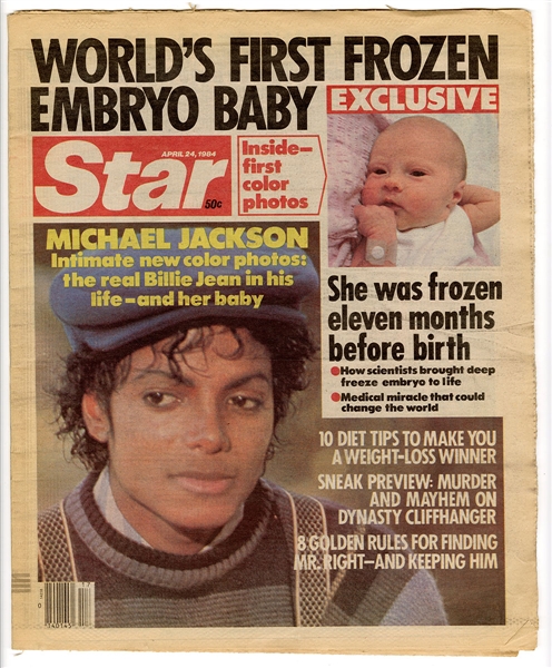 Michael Jackson Owned Original 1984 Star Newspaper - Billie Jean Baby
