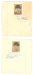 Beatles Set of All Four Autographs on 6x8 Paper JSA