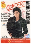 Michael Jackson Twice-Signed, and Inscribed 1988 Bad Tour Barcelona Concert Poster JSA