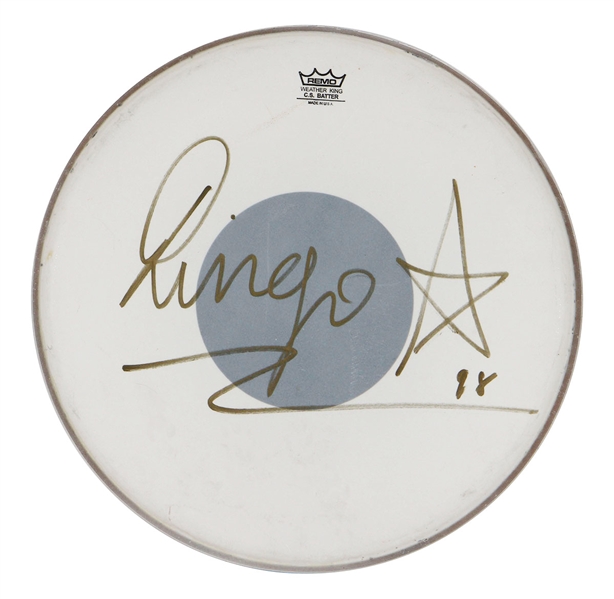 Ringo Starr  1998 "Late Show With David Letterman" Stage Used & Signed Drumhead JSA