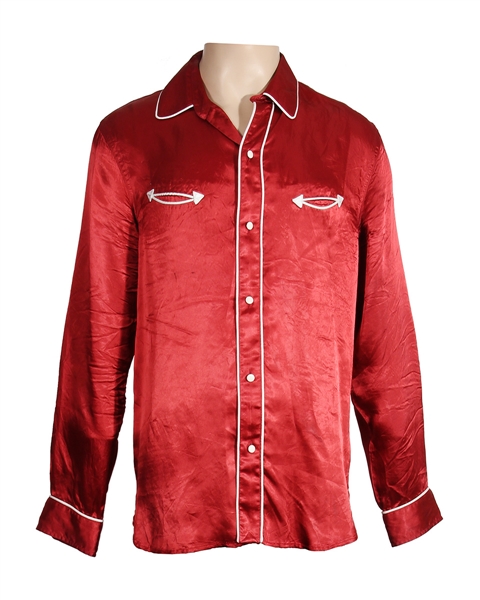 Michael Jackson Owned & Worn Western-Style Silky Rust Shirt and Black Pants