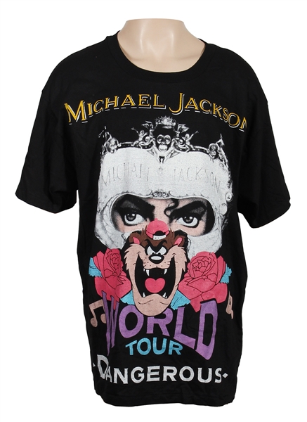 Michael Jackson Owned & Worn Dangerous World Tour Concert T-Shirt