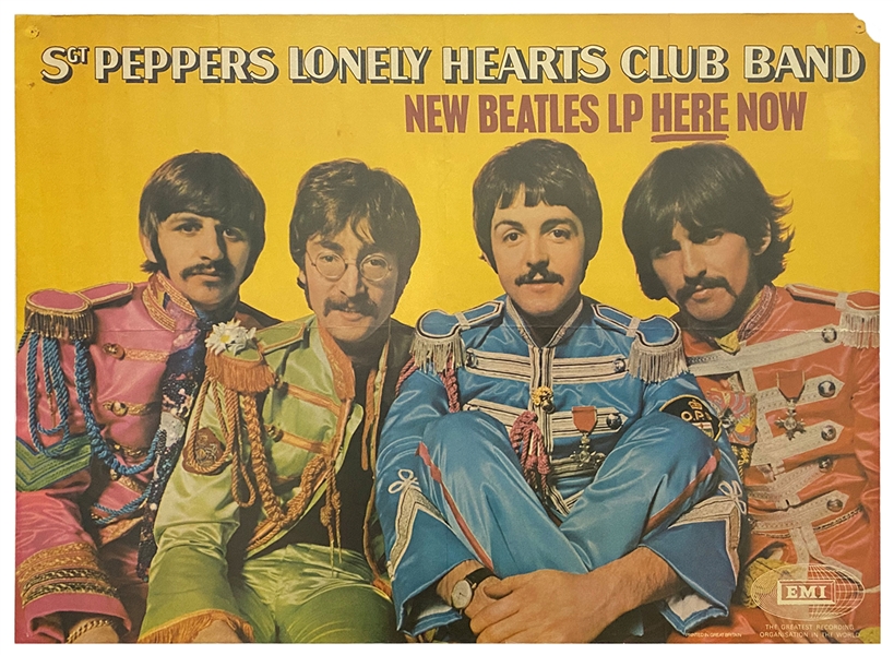 The Beatles 1967 Sgt. Pepper’s Lonely Hearts Club Band EMI Promotional Poster