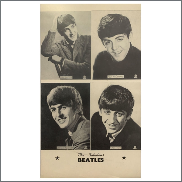 Vintage 1963 Beatles Card Poster Topstar Portraits