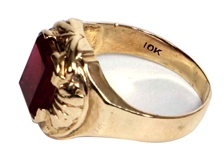 Elvis Presley Owned & Worn 10kt Gold and Red Stone Ring