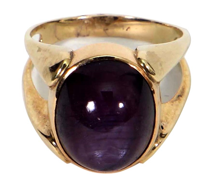 Elvis Presley Owned & Worn 14kt Gold and Purple Sapphire Ring