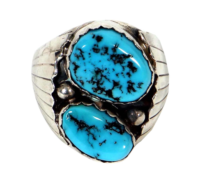 Elvis Presley Owned & Worn Silver & Turquoise Ring