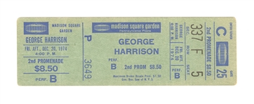 Extremely Rare George Harrison 1974 Madison Square Garden Full Ticket