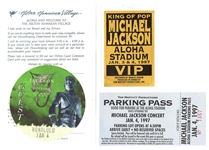 Michael Jackson Signed Beat It Style Red Leather Jacket with HIStory World Tour Backstage Pass, VIP Pass and Parking Pass