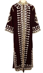 Elvis Presley Owned & Worn Wine-Brown Velvet Beaded Caftan Robe
