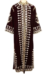 Elvis Presley Owned & Worn Wine-Brown Velvet Beaded Caftan Robe