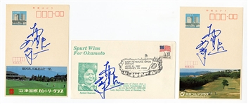 Ayako Okamoto Lot of 3 Signed Japanese Postcards
