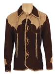 Elvis Presley Owned & Worn Suzy Cream Cheese Two-Tone Brown Suede Fringed Jacket