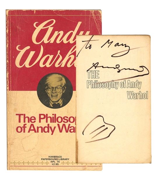 Andy Warhol Signed & Inscribed “The Philosophy of Andy Warhol” Book JSA