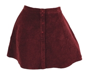 Taylor Swift Owned & Worn Dark Red Wine Corduroy Mini Skirt