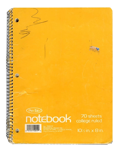 Mark Lanagen Notebook of Handwritten Lyrics