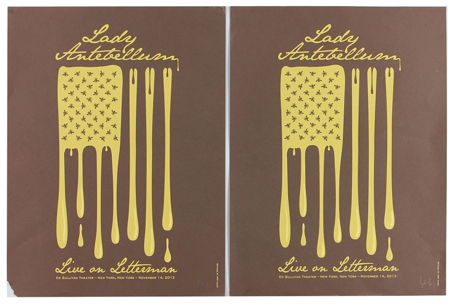 "Late Show With David Letterman" Lady Antebellum Original Limited Edition Lithograph "Live On Letterman" Concert Posters