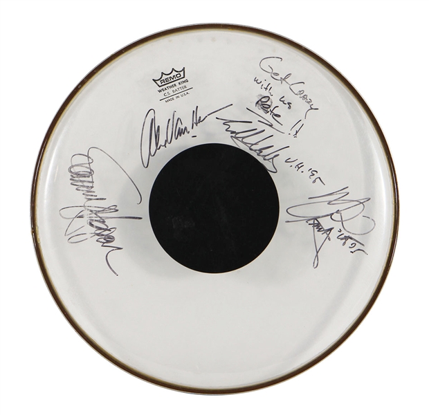 Van Halen Balance Tour 1995 "Late Show With David Letterman" Stage Used & Signed Drumhead JSA
