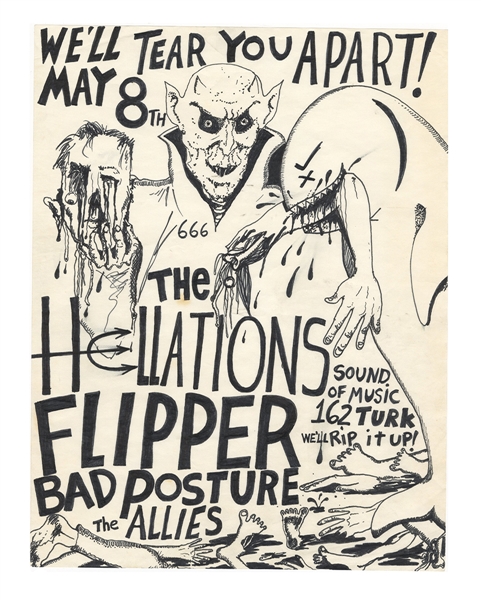 The Hellations Original Hand-Drawn Concert Flyers (2)