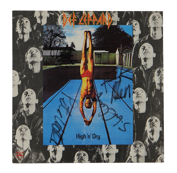 Def Leppard Signed "High n Dry" With Steve Clark Album JSA