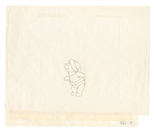 Winnie-the Pooh with Owl Original Cartoon Cell Artwork with Original Concept Drawings