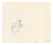 Winnie-the Pooh with Owl Original Cartoon Cell Artwork with Original Concept Drawings