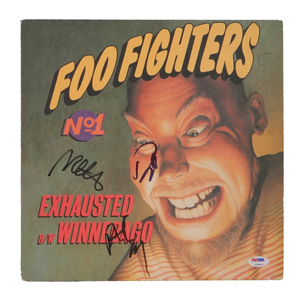 Foo Fighters Signed "Exhausted/Winnebago" 12" Record PSA