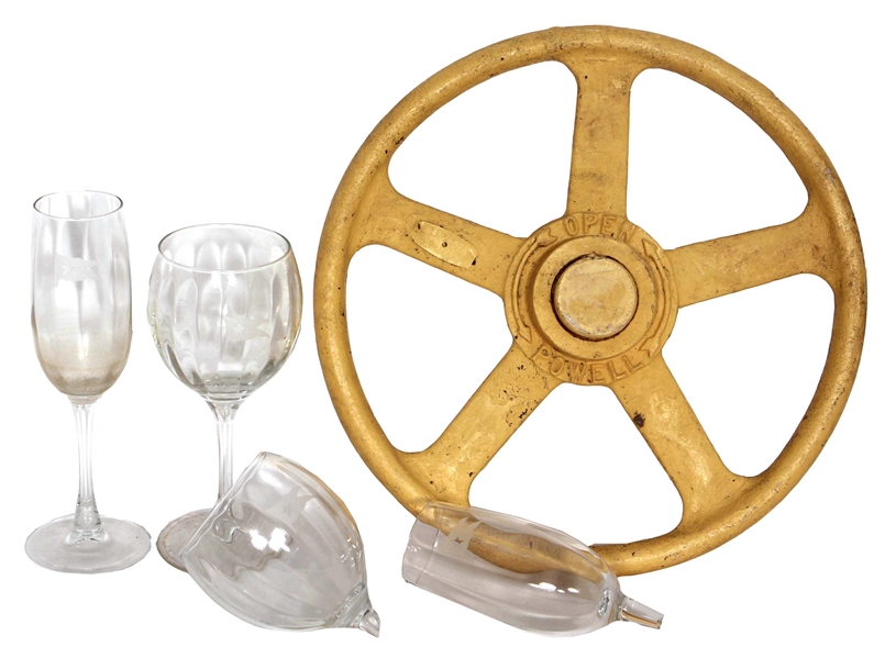 "Titanic" White Star Line Prop Glasses and Yellow Wheel Prop