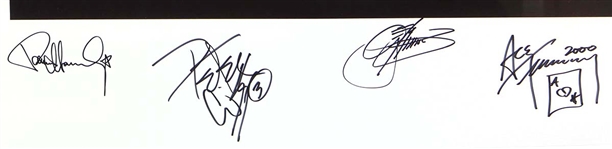 KISS 1974 Debut Album Cover Outtake Photo Lithograph Poster from 1998 Signed in 2000 Gene Simmons Paul Stanley Peter Criss Ace Frehley