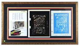 KISS Animalize Album 1984 Cassette Tape Insert Layout, Album Ad Transparency & Album Ad Proof Lot Framed from 2001 Official Kiss Auction
