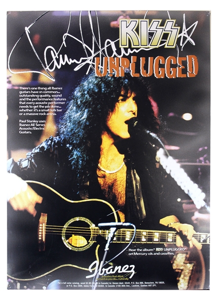 KISS Paul Stanley 1996 Ibanez NAMM Show Booth 5FT Display Sign -- Showcasing Paul performing at MTV Unplugged Concert with Ibanez Acoustic Guitar