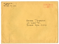 KISS Gene Simmons (Gino) 1975 Handwritten Letter to Girlfriend with Dressed To Kill Tour Costume Piece Swatch Section Mentioned in Letter