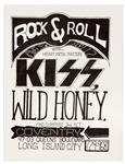 KISS 1973 Coventry, NY Concert Poster Incredible Condition -- formerly owned by Lydia Criss