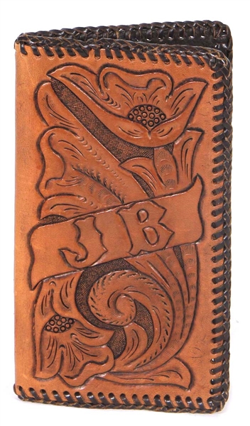 John Bonham Owned & Used "JB" Monogrammed  Brown Leather Wallet