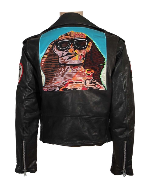 KISS Hot In The Shade Concert Leather Tour Jacket 1990 Embroidered Sphinx from the 2001 Official Kiss Auction