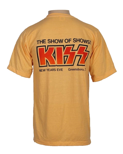 KISS Alive 2 Tour Entam Production Road Crew New Years Eve Concert T-Shirt Greensboro, North Carolina December 31, 1977 Unworn
