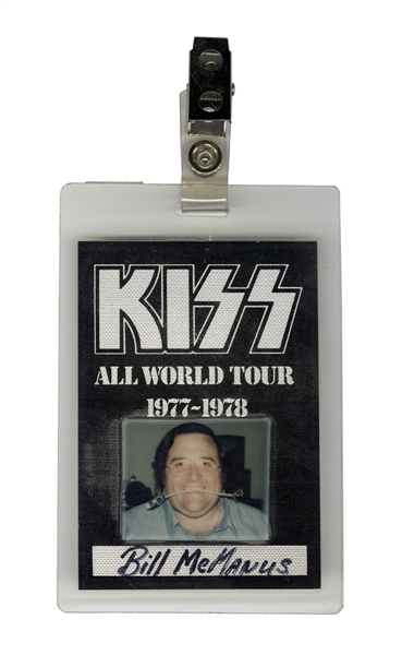 KISS Alive 2 Concert Tour 1977 1978 Bill McManus Production Director Personal I.D. Badge Backstage Laminate Pass -- He Ran The Entire Show
