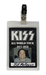 KISS Alive 2 Concert Tour 1977 1978 Bill McManus Production Director Personal I.D. Badge Backstage Laminate Pass -- He Ran The Entire Show