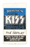 KISS Ace Frehley Personal Laminate Backstage Pass Alive Worldwide Reunion Tour Monster Of Rock Donington August 17, 1996 UK Concert