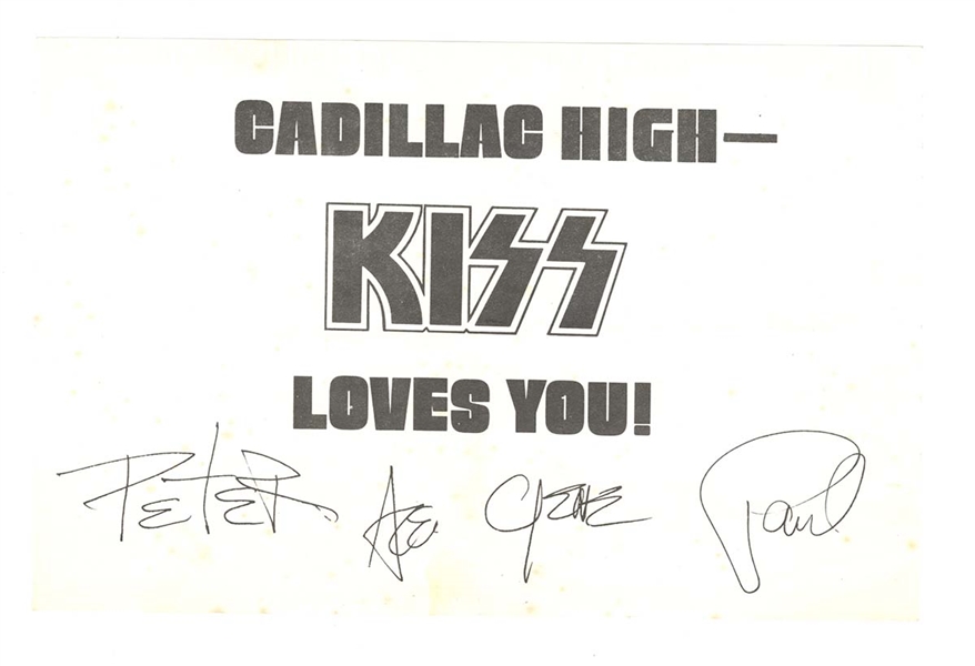 KISS Cadillac Michigan October 9, 1975 Flyer that Kiss Dropped Out of the Helicopter when Flying Away over Cadillac High School