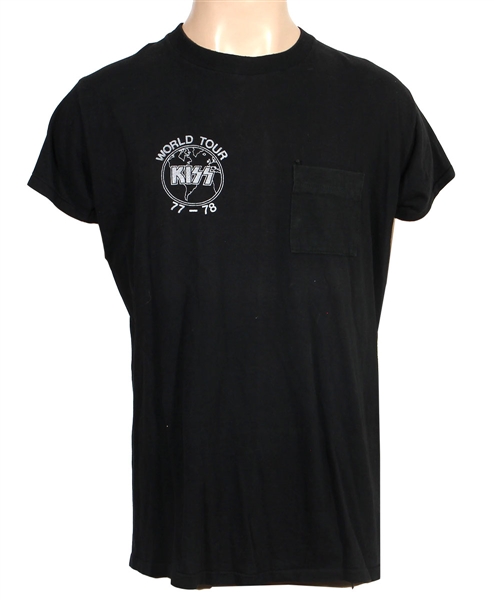 KISS Alive 2 Tour 1977 1978 Production Road Crew Entourage Front Pocket Concert T-Shirt