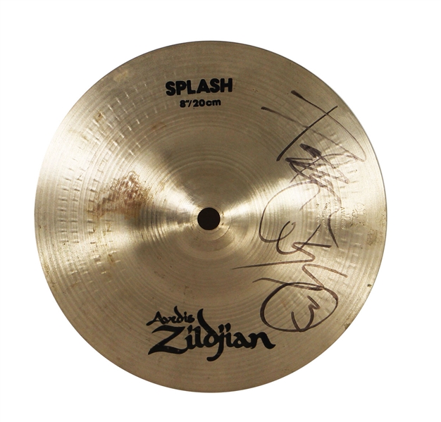 KISS Peter Criss 1996 Alive Worldwide Reunion Tour Signed Concert Stage Used Zildjian 8" Splash Cymbal Boston, Massachusetts July 31,1996