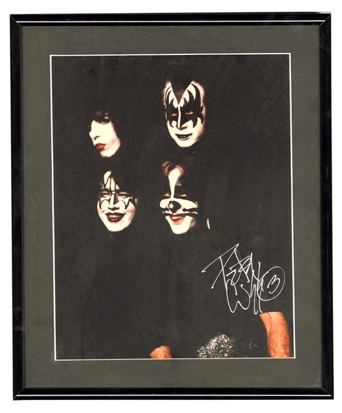 KISS Dynasty Album Cover 1979 Photo Session Outtake Photo Professionally Framed -- Signed by Peter Criss